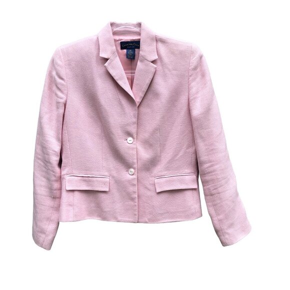 Vintage Charter Club Soft Pink Preppy Suit Jacket Size 6P - Picture 2 of 8